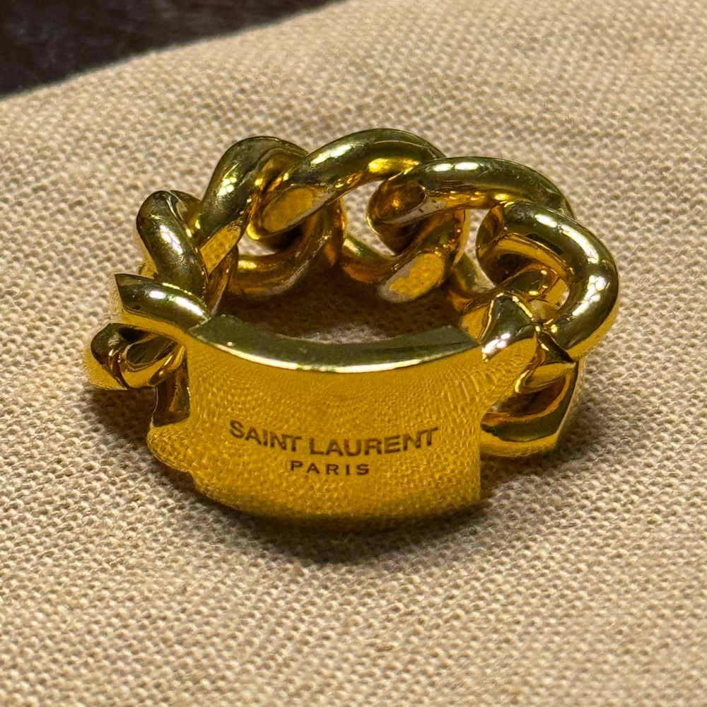 Saint Laurent Gold Chain Ring